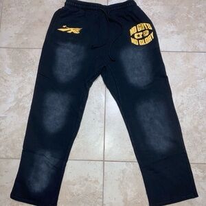 Black and Yellow Graphic Sweatpants